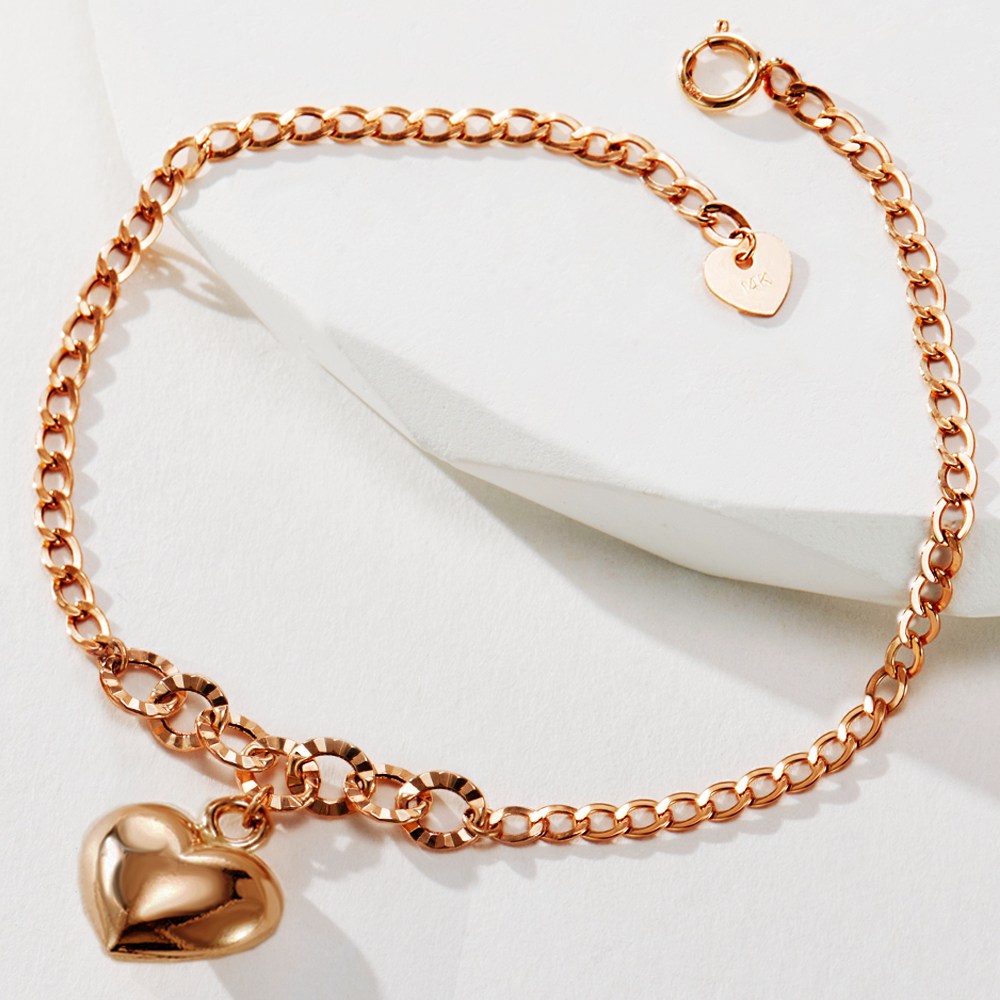 에바주얼리 루체 볼륨 하트 여성 금 팔찌 14k 18k 팔찌 선물 494,800원