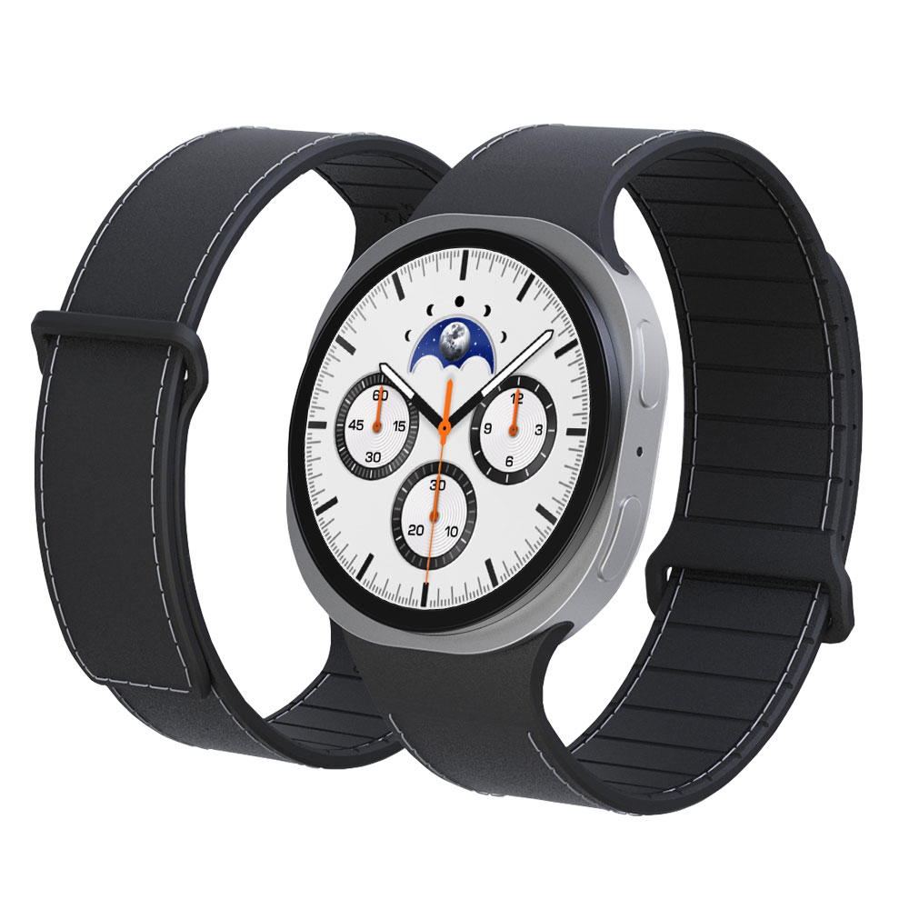 캘릭스 애플워치 호환 가죽 패턴 실리콘 버클링 마그네틱 스트랩, 1개, 차콜블랙 34,900원