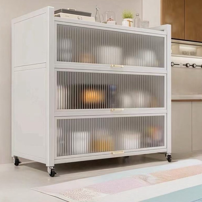 이동식 철제 선반 다용도 튼튼한 주방수납장 진열장, 4단, 흰색 91,900원