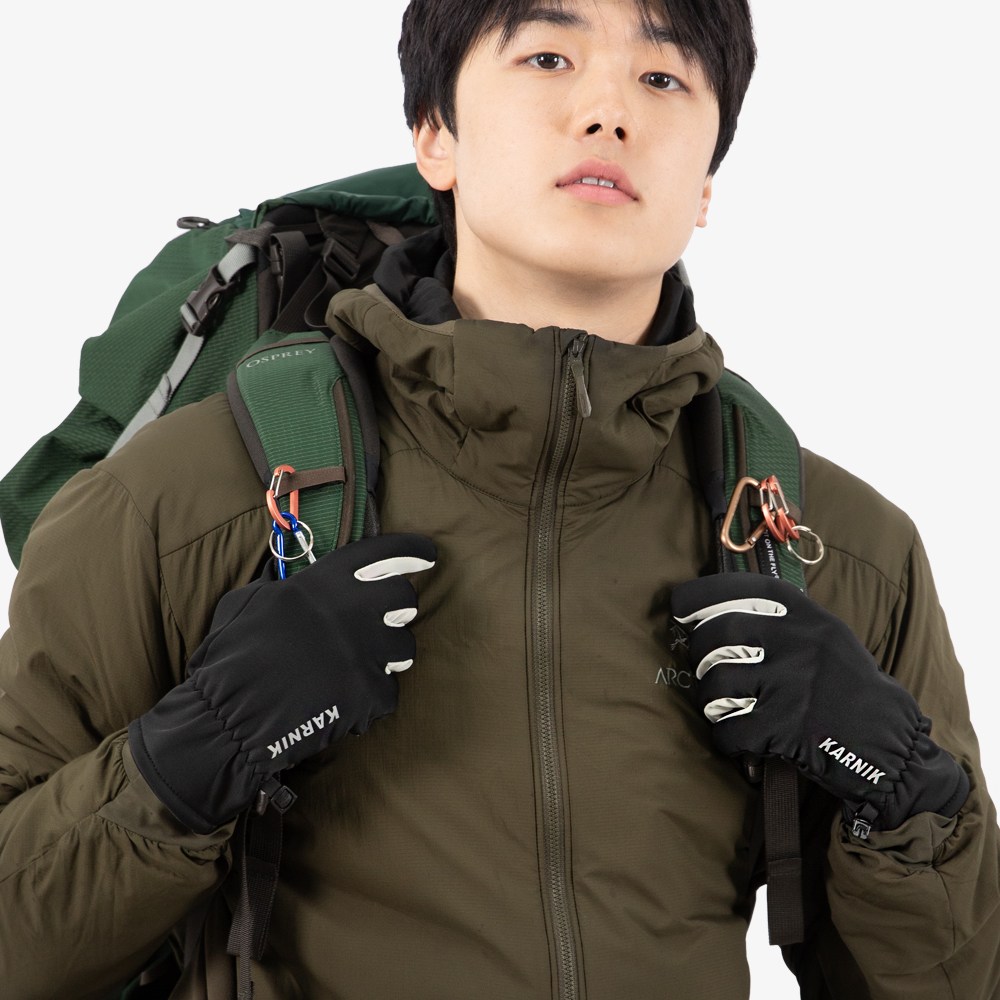 카르닉 등산장갑 겨울 방한 터치 남자 여자 슬림핏기모, 그레이(Gray)+블랙(Black), 1세트 34,750원