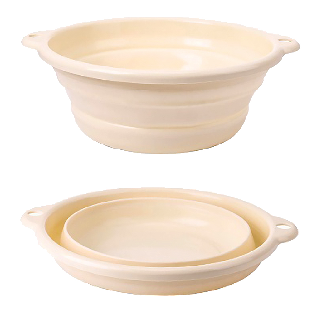 모아룸 접이식 대야 다용도 세수대야, 1개, 크림색 중형 M 6,500원