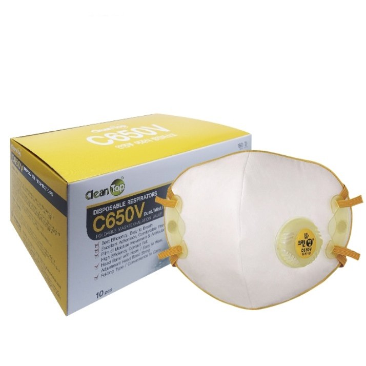 크린탑 1급 방진마스크 C650V, 30개, 화이트 + 옐로우 59,980원