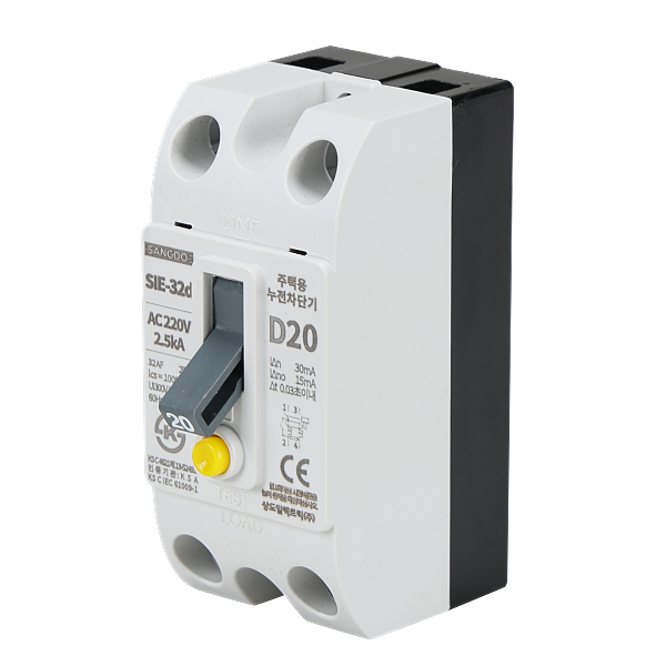 상도전기 20A 주택 산업용 2.5ka Simple 누전차단기 SIE-32d(2P D20) 29,700원