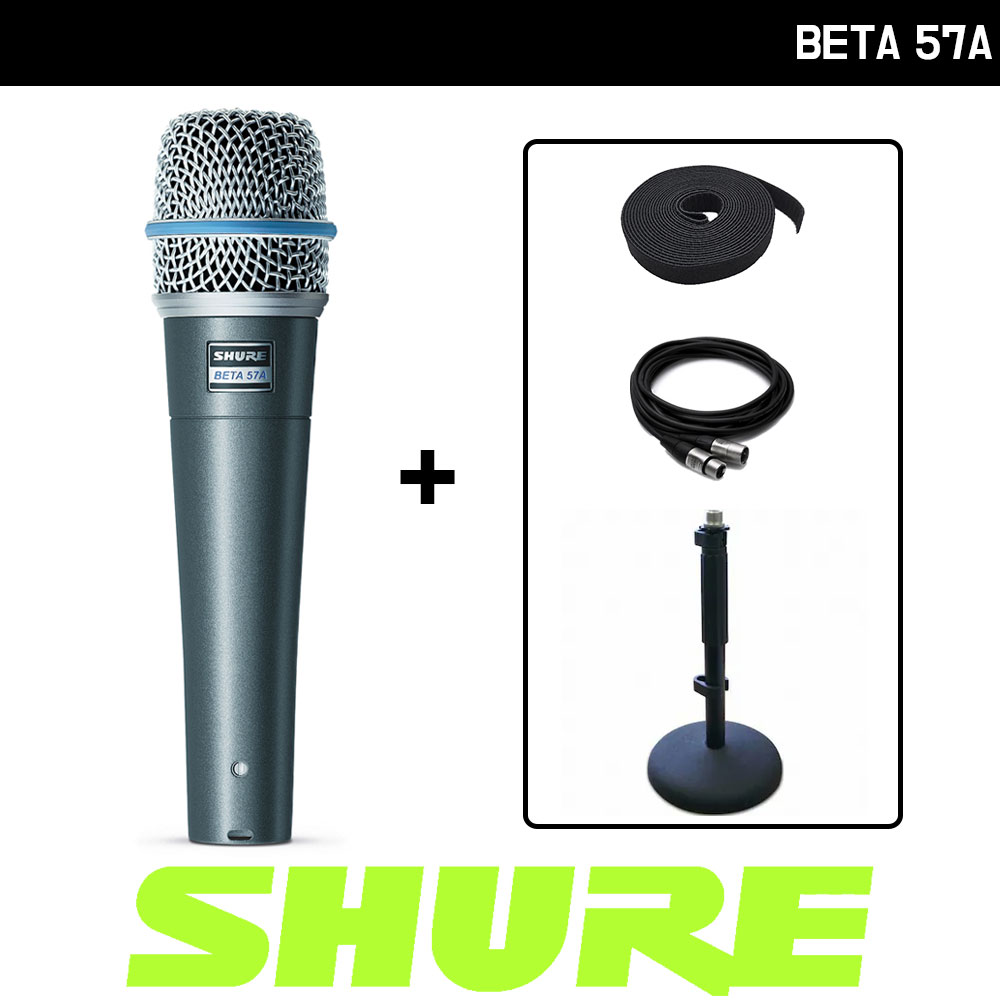 SHURE BETA57A 유선 마이크 슈어 보컬용 다이나믹 마이크 케이블 일자형 스탠드 패키지 [벨크로3M증정] 256,000원