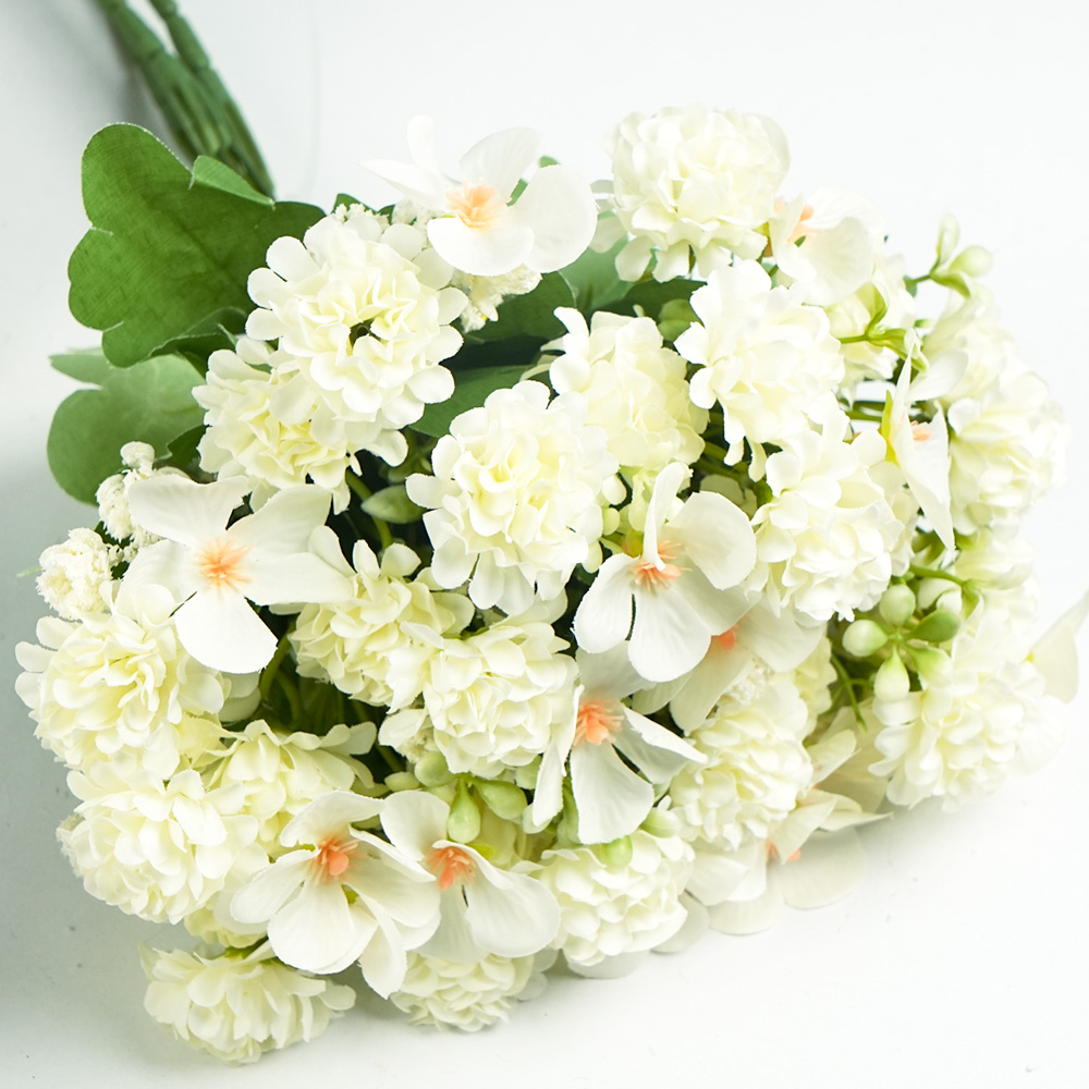 에이치엠데코 조화 퐁퐁 국화 부쉬 미니 인테리어 성묘 꽃다발 폼폼꽃, 3개, 흰색 11,900원