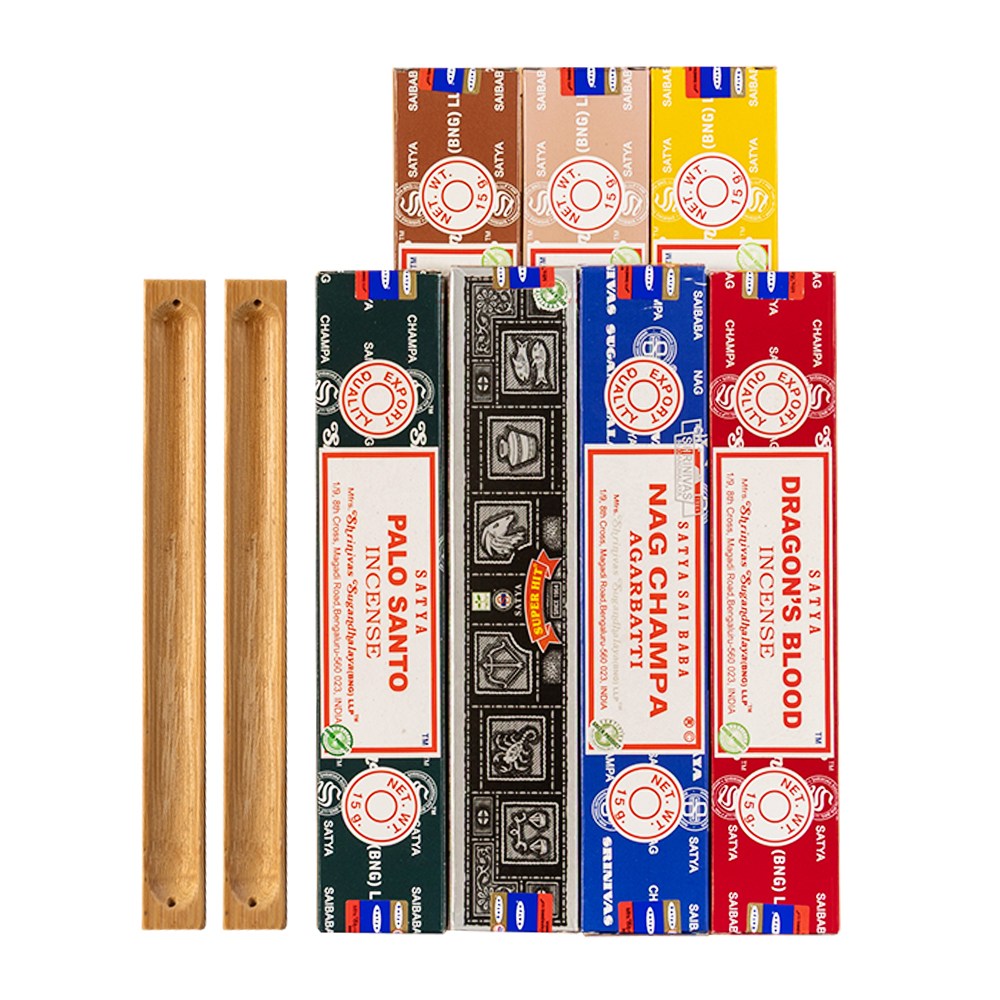 사티아 나그참파 인센스 스틱 7종 뱀부 홀더 2개 세트(파우치+쇼핑백 증정) 21,900원