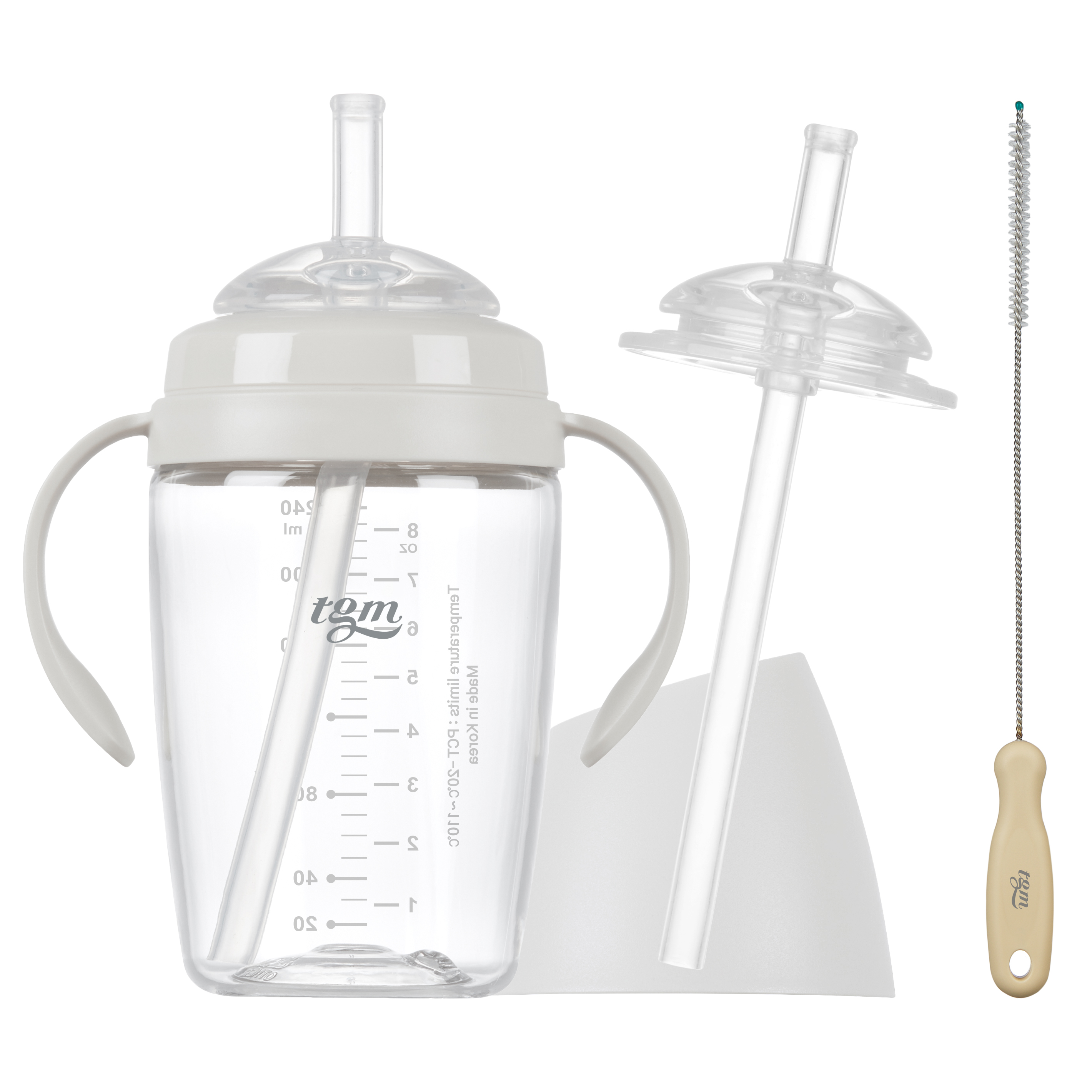 티지엠 쌀알 트라이탄 빨대컵 + 실리콘 빨대 + 빨대솔 세트, 240ml, 1세트, 퓨어화이트 41,250원