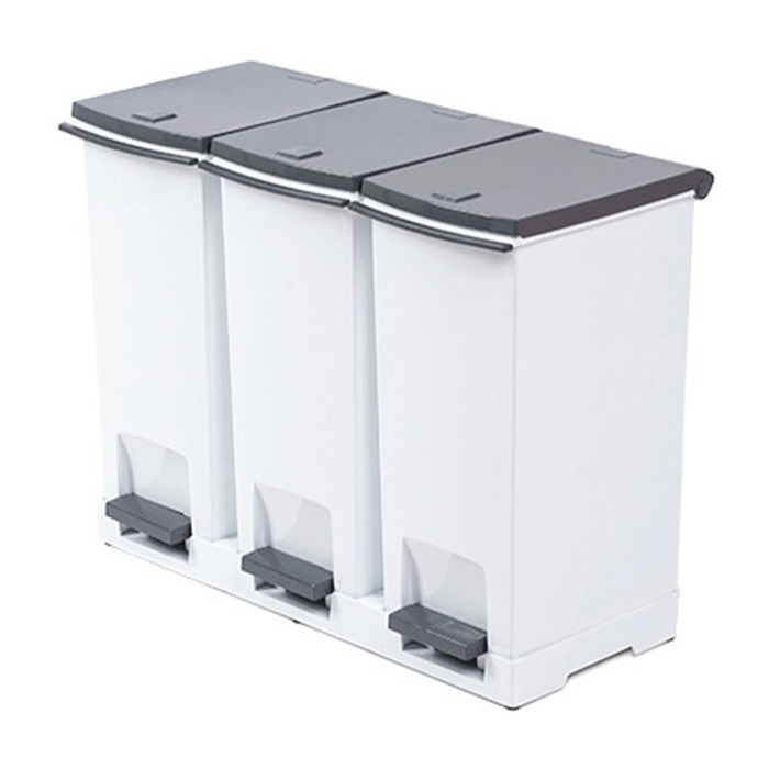 [창신리빙] 프랑코 페달형 분리수거함 3단 60L (650 x 310 x 520 mm), 1개 81,250원