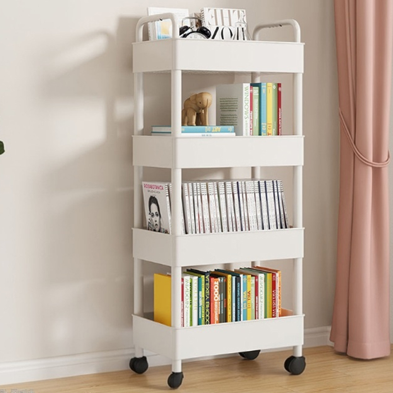 마벨인홈 공간활용 이동식 슬림 책장 감성 트롤리, 화이트, 4단 17,900원