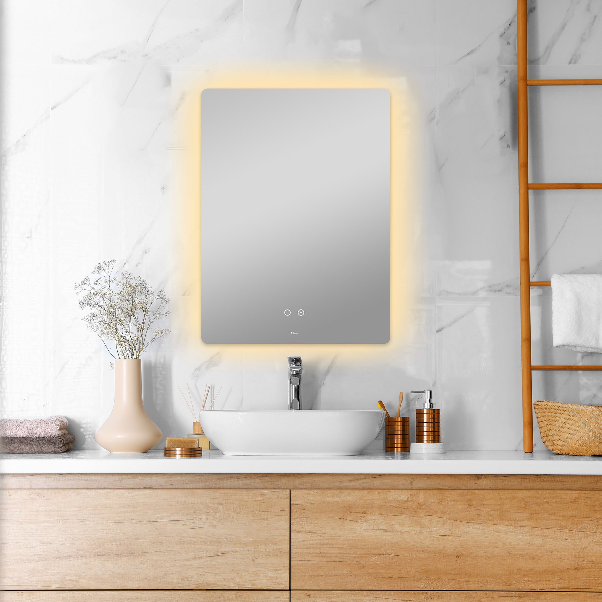 헤이미러 LED 간접 조명+살균 거울 - 사각형 235,000원