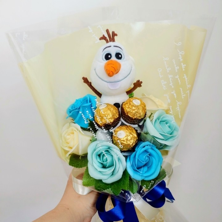 겨울왕국 올라프꽃다발 사탕꽃다발 인형꽃다발 재롱치꽃다발 발표회 킨더조이꽃 27,000원