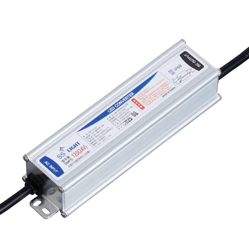 SSLIGHT 방수형 컨버터 SMPS 120W DC24V 안정기 HMP120(BSP120), 1개 20,990원