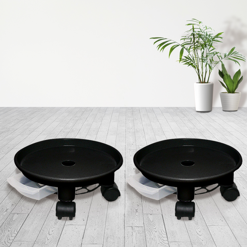 플라팜 이동식 동그리 화분받침대, 블랙, 2개 10,400원