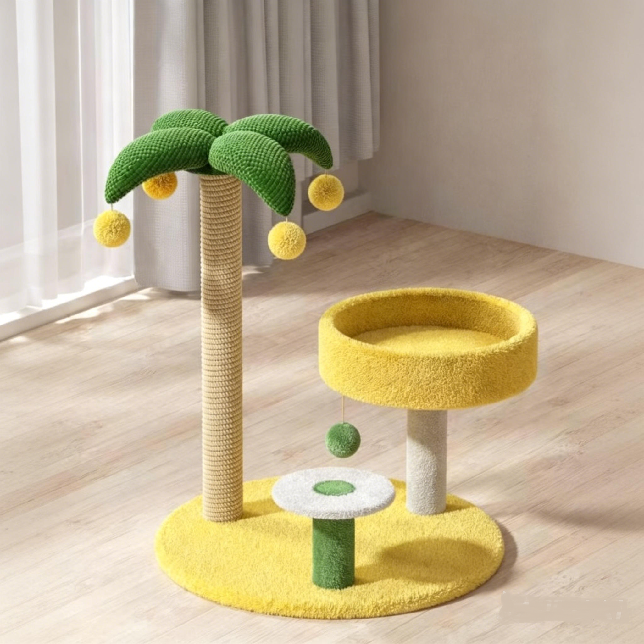 캣타워 캣폴 꽃모양캣타워 반려묘 플라워캣타워 고양이 놀이터 나무 푹신한 점프 등반 고양이 기어오르기 애완동물 기어오르기, 1개, 68*41cm 22,000원