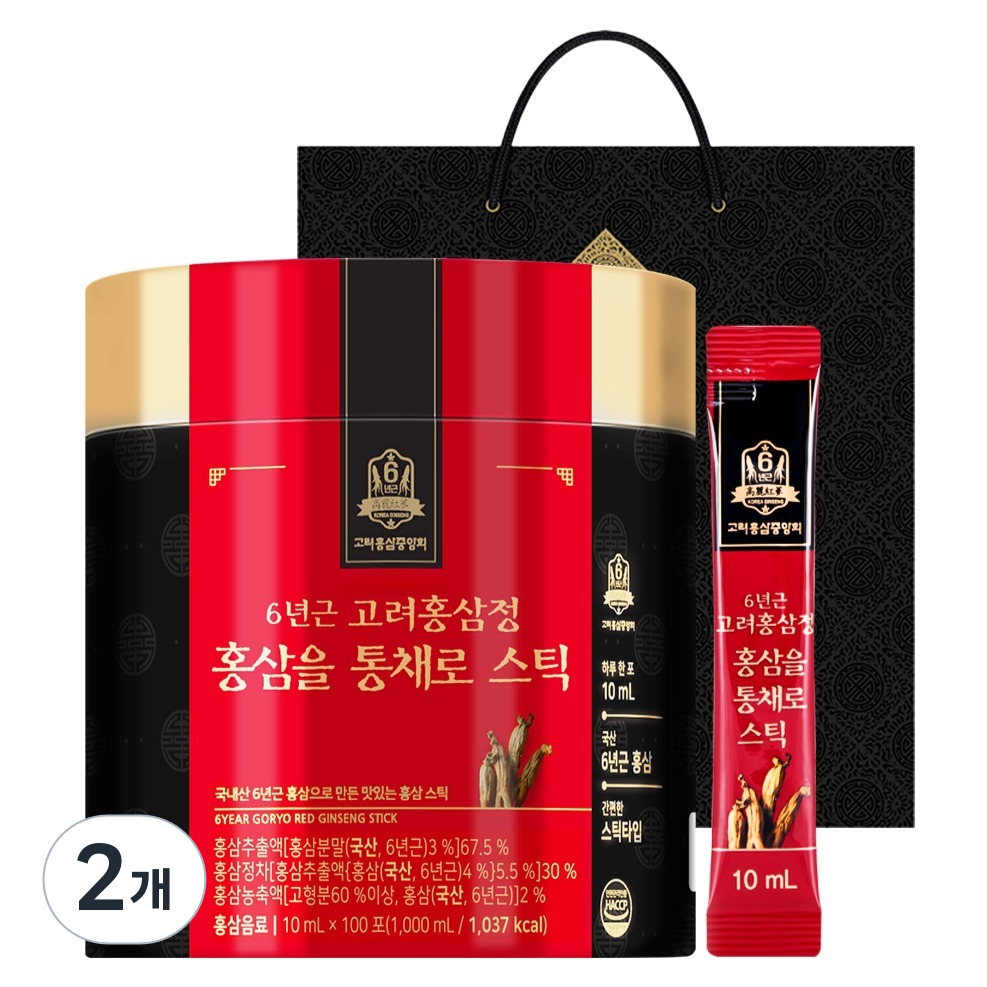 고려홍삼중앙회 6년근 고려홍삼정 홍삼을 통채로 스틱 +쇼핑백 60,170원