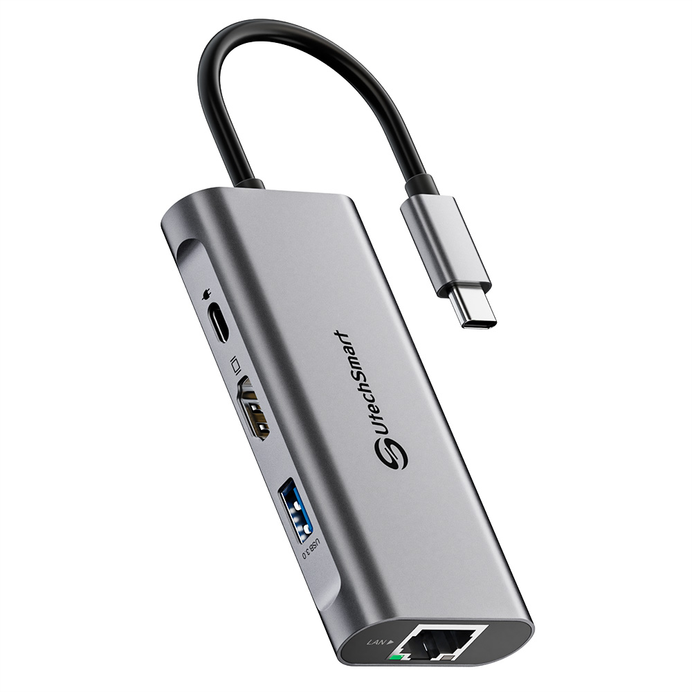 UtechSmart USB3.0 허브 6포트 C타입 멀티허브 노트북 맥북 HDMI 4K 이더넷, 1개, 1개 33,430원
