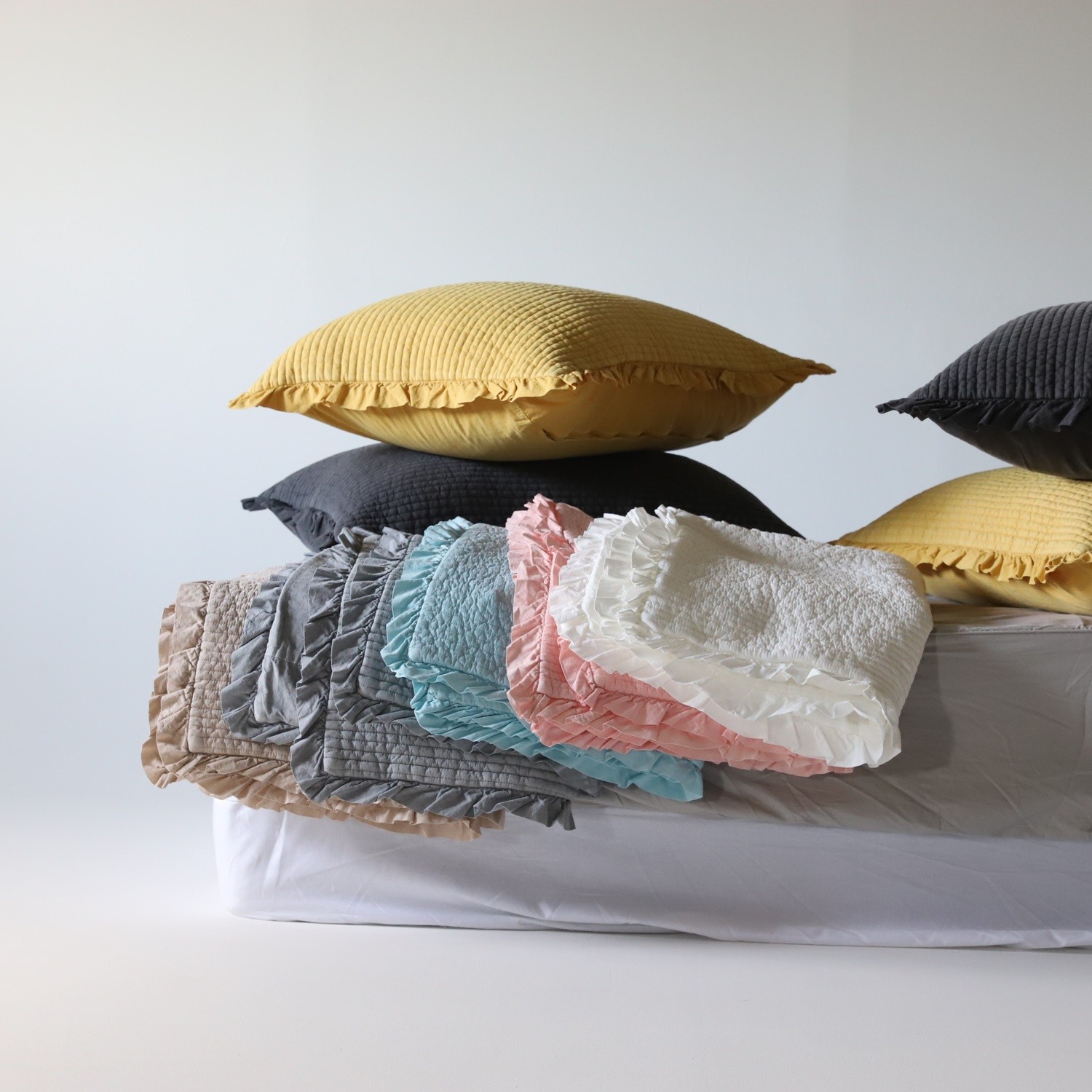 한빛 피그먼트 프릴 순면 워싱 아사면 단색 무지 심플 50x70 베개커버 단품 14,900원