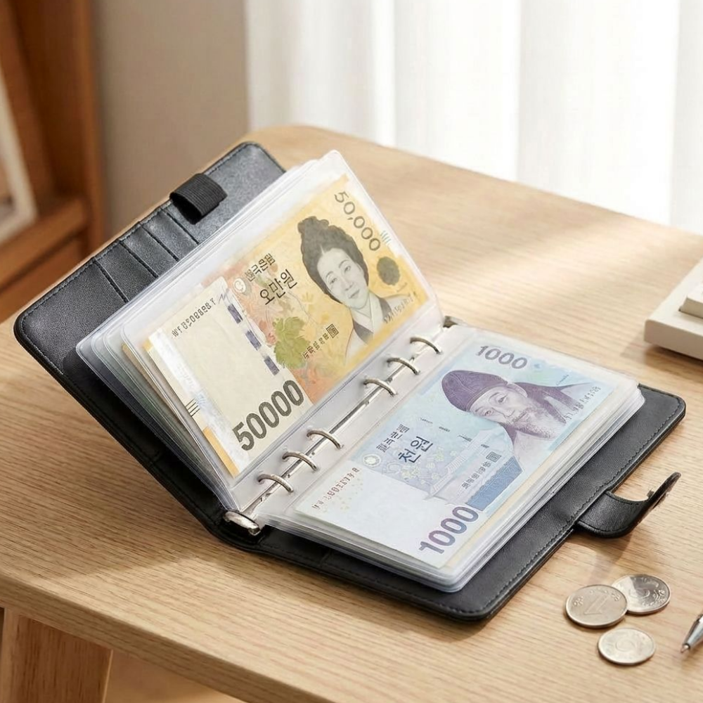 세지아 현금 바인더 저축 다이어리, 1개, 블랙 11,000원