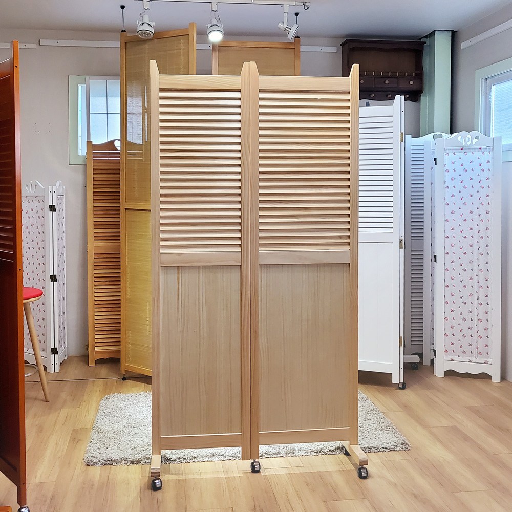 틈이 보이지않는 원목 바퀴 파티션 간이 탈의실 피팅룸 현관 거실 침실 가림막 갤러리파티션, 내추럴 132,000원
