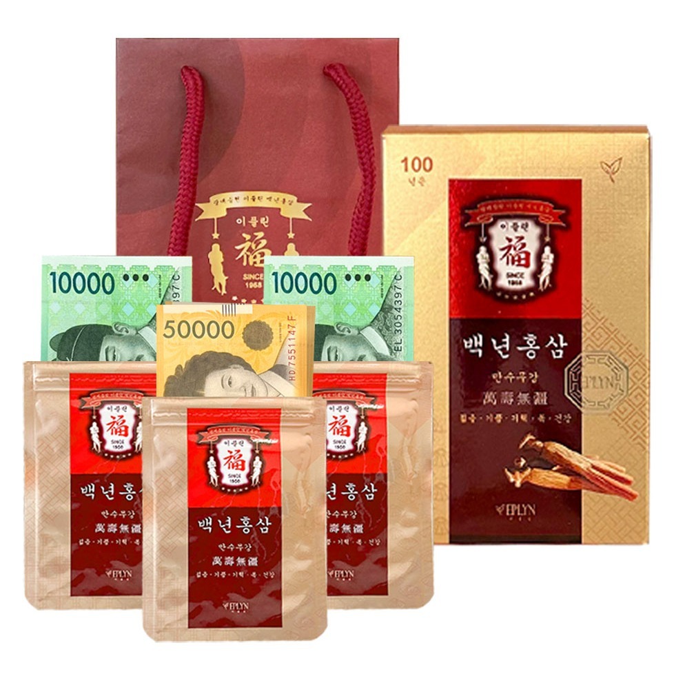 이플린 반전 용돈박스 백년 홍삼 10p 세트 + 쇼핑백 14,400원