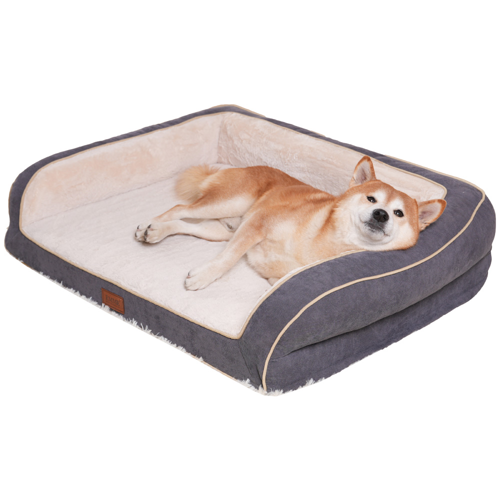EMME 강아지 베드 청소가 쉬운 방수 펫 베드 소파 세탁 가능한 통기성 좋고 눅눅하지 않은 베개 포함 쿠션감이 뛰어난 고반발 노령견 강아지 고양이 다둥이 사육용 분리 가능한 커버 66,300원