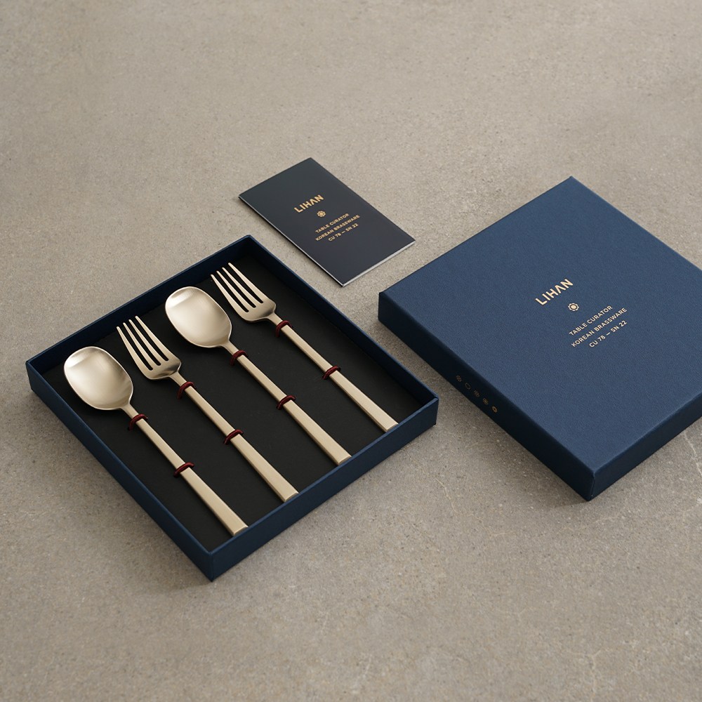 [한국도자기리빙] 리한 노아 유기 디저트 커트러리 4P(디저트스푼2,디저트포크2), 1개 61,900원