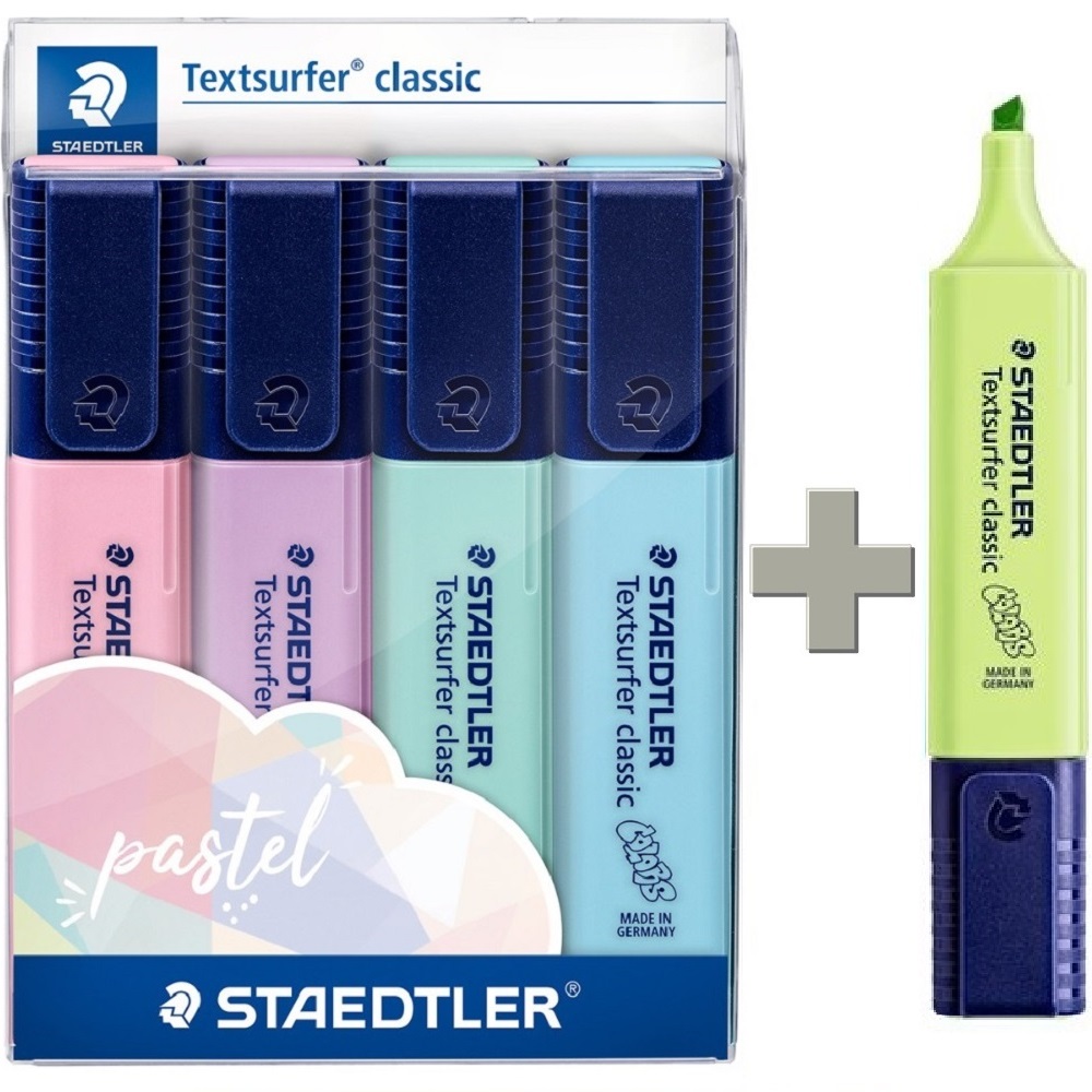 스테들러 텍스트서퍼 클래식 파스텔 형광펜 4색세트 364CWP4PA + 낱색 8,800원