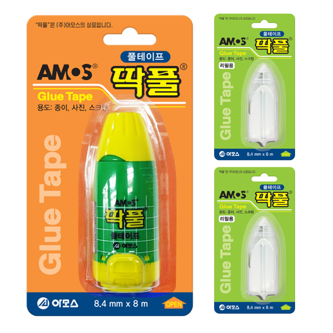 아모스 딱풀 풀 테이프 1개 + 풀테이프 리필용 2개 7,320원