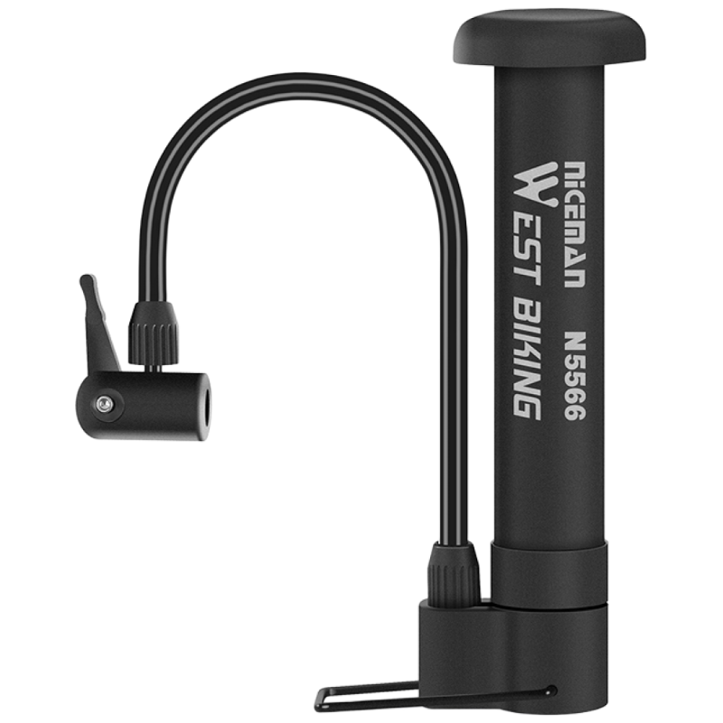 WEST BIKING 미니 휴대용 자전거 공기 펌프 초경량 수동 호스 공기 펌프, 1개, Black 9,620원