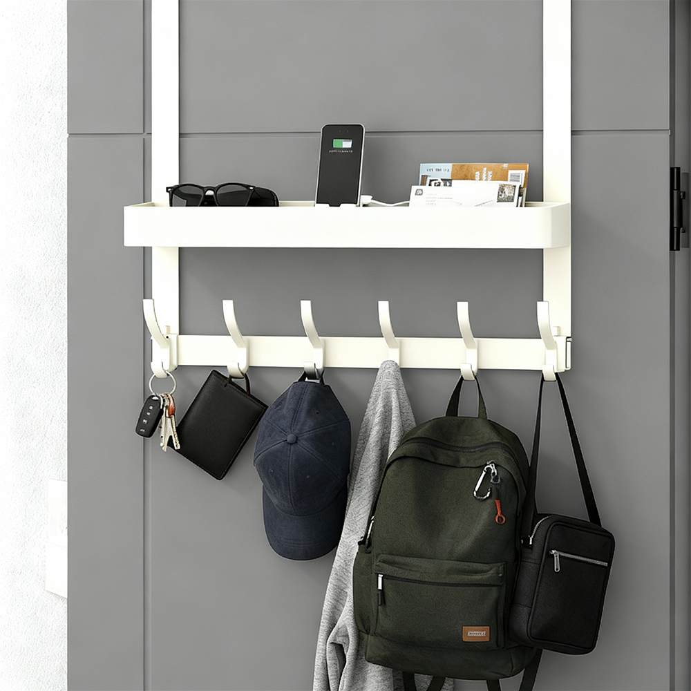클레미엄 무타공 선반형 대형 도어행거 방문 모자걸이 문걸이행거 도어후크 가방걸이 17,910원