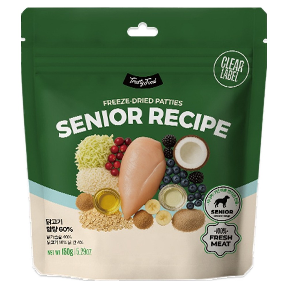 트러스티푸드 시니어 강아지 동결건조 사료 치킨패티, 150g, 1개, 닭 34,800원