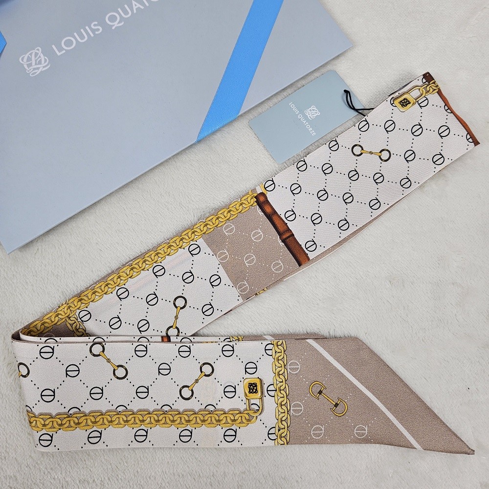 [백화점 정품] 루이까또즈 100% 실크 방도 리본 스카프 벨럼 베이지 여성 여자 밴드 머플러 타이 (선물포장) 54,900원