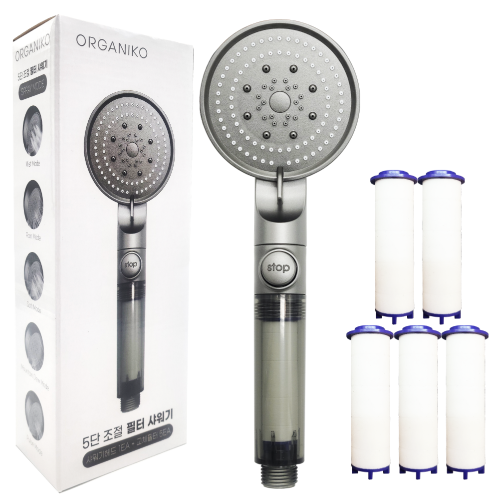 ORGANIKO 5단조절 필터 샤워기 본품+필터5P 9,310원