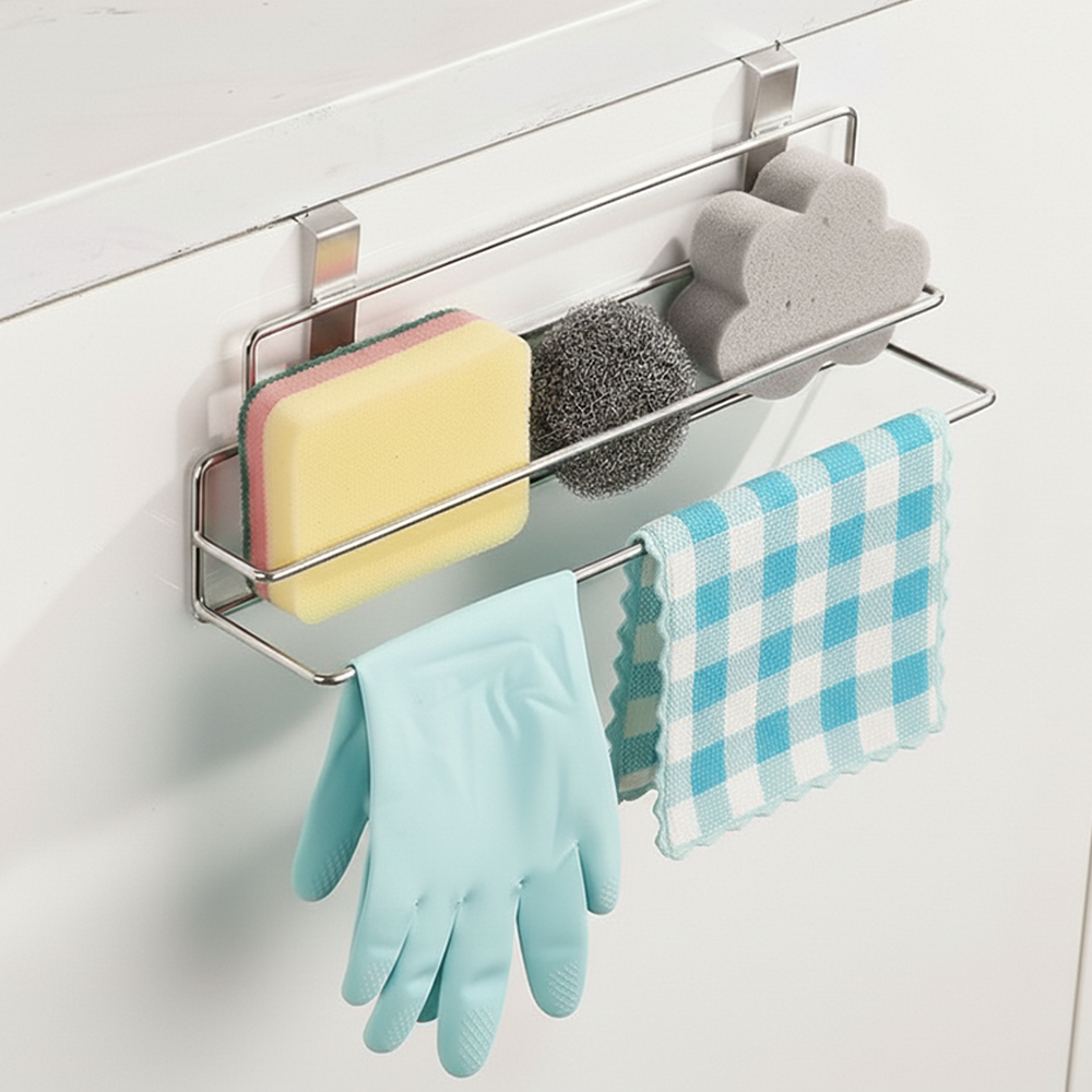 홈앤로그 2단 무타공 스텐 싱크대 행주 걸이, 1개, 실버 8,900원