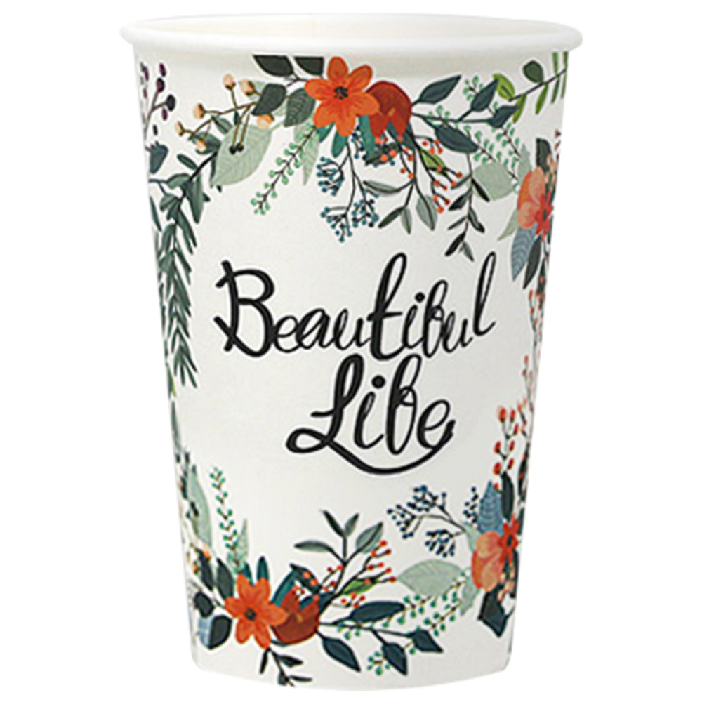 카마코 천연펄프 종이컵 플라워 390ml 13온스 (단단한 고평량 종이컵/무배당일출고) 11,330원