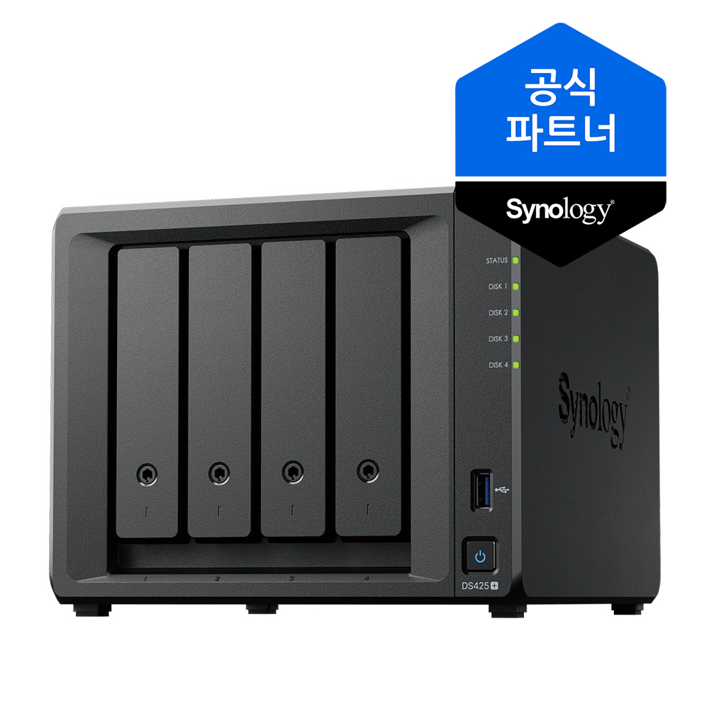 시놀로지 나스 DS425+ (4베이) 기업용 NAS구축 서버 케이스 (하드미포함) 871,000원