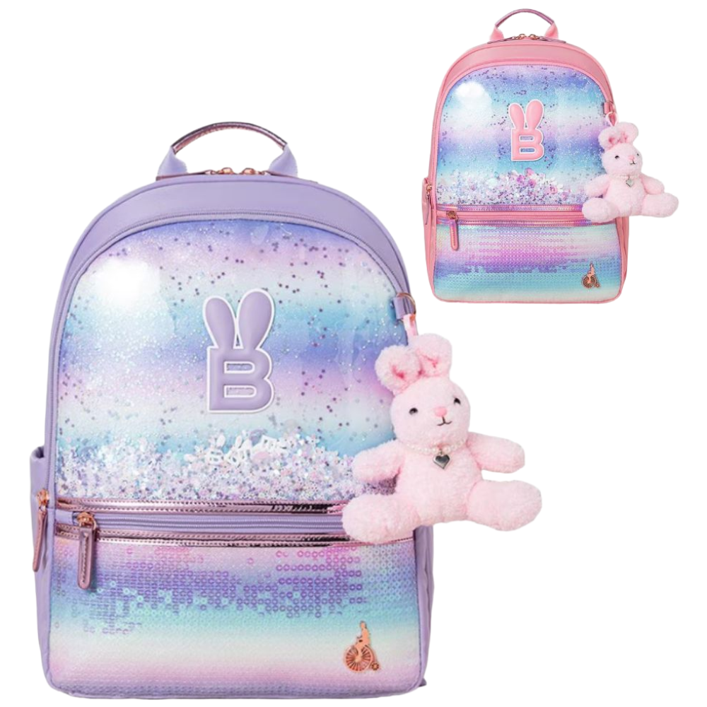 [백화점발송] 빈폴키즈 여아 책가방 신학기 저학년 일학년 초등학교 입학 선물 반짝반짝 화려한 스팽글 토끼모양 에어메시 소재 부드러운 지퍼 책가방 169,000원