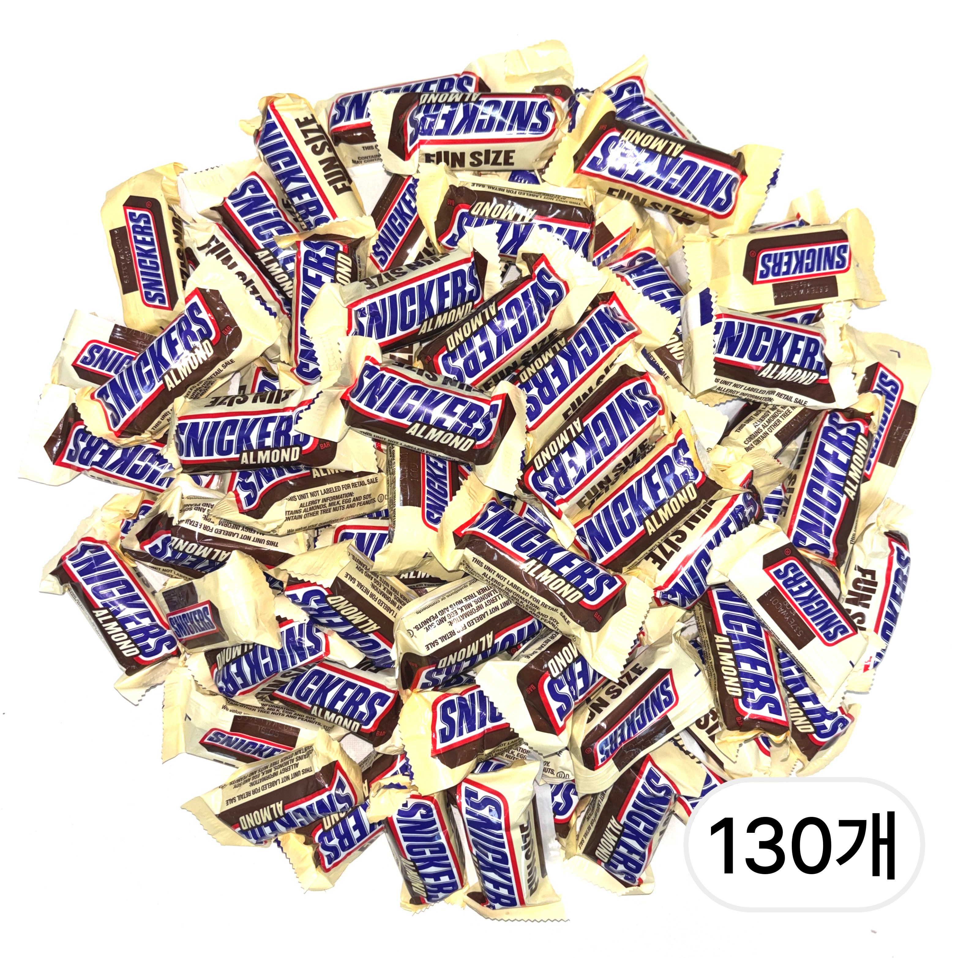 마즈 스니커즈 아몬드 펀사이즈 초코바 등산간식 대용량 개별포장, 130개, 19g 80,200원