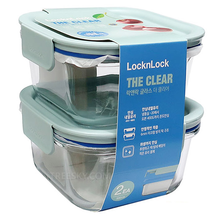 락앤락 글라스 더클리어 내열유리 정사각 밀폐용기-300ml 2개세트/연그린 (LNG205S2) 10,150원