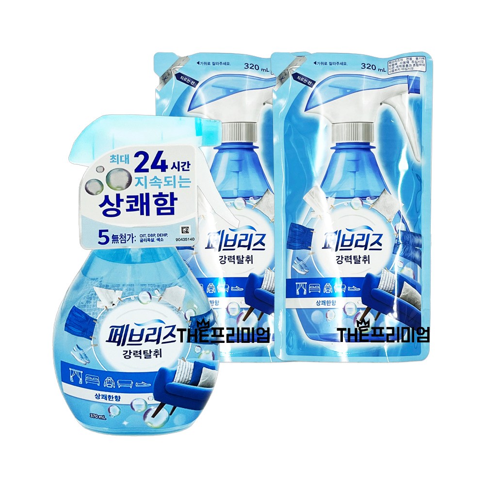 [SH유통]페브리즈 섬유탈취제 상쾌한향 370ml 1개+리필 320ml 2개, 2개, 370ml 19,150원