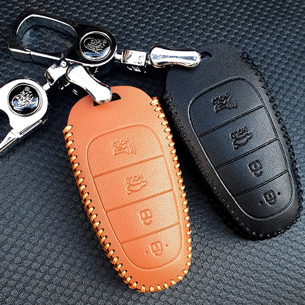 모터한 라렌토 천연가죽 스마트키케이스 키홀더 싼타페TM 그랜져IG 모하비 더뉴쏘렌토 렉스턴스포츠 소울부스터 소나타헬로 올뉴K3 키케이스, HLR-117(블랙) 27,000원