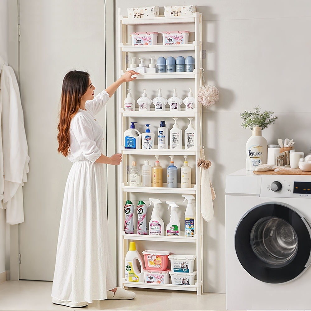 하루꿈 문뒤 틈새 슬림 대용량 수납 선반 다용도 초슬림 정리대 문뒤수납장  다층 공간활용 수납선반 11,900원