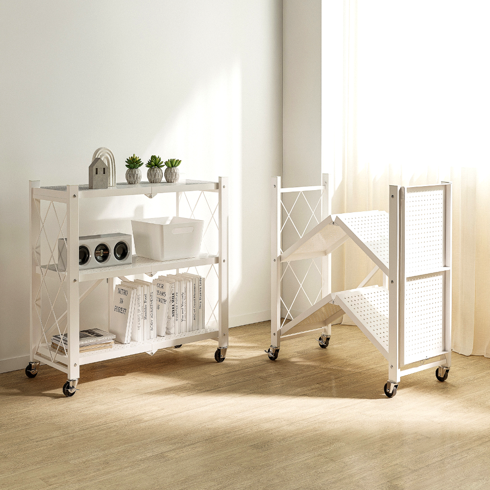 솔리드랙 원터치 접이식 철제 선반 다용도 이동식 폴딩 바퀴선반 34,900원