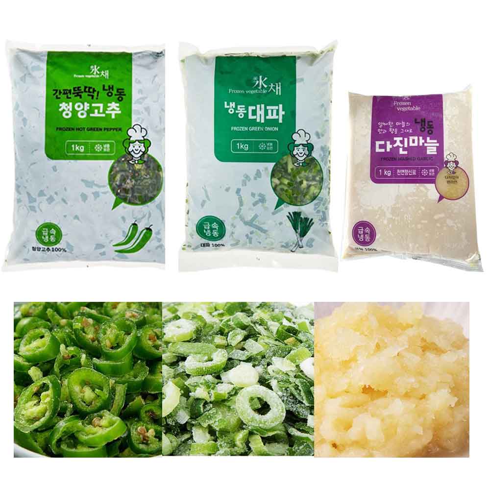 냉동대파,다진마늘,청양고추  3종세트 16,000원