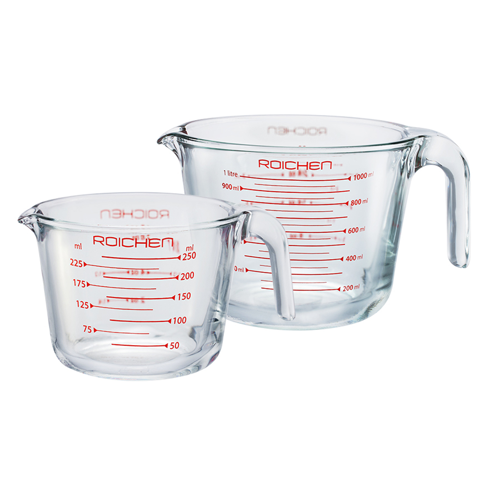 로이첸 내열강화 계량컵 250ml + 1000ml 세트 18,410원