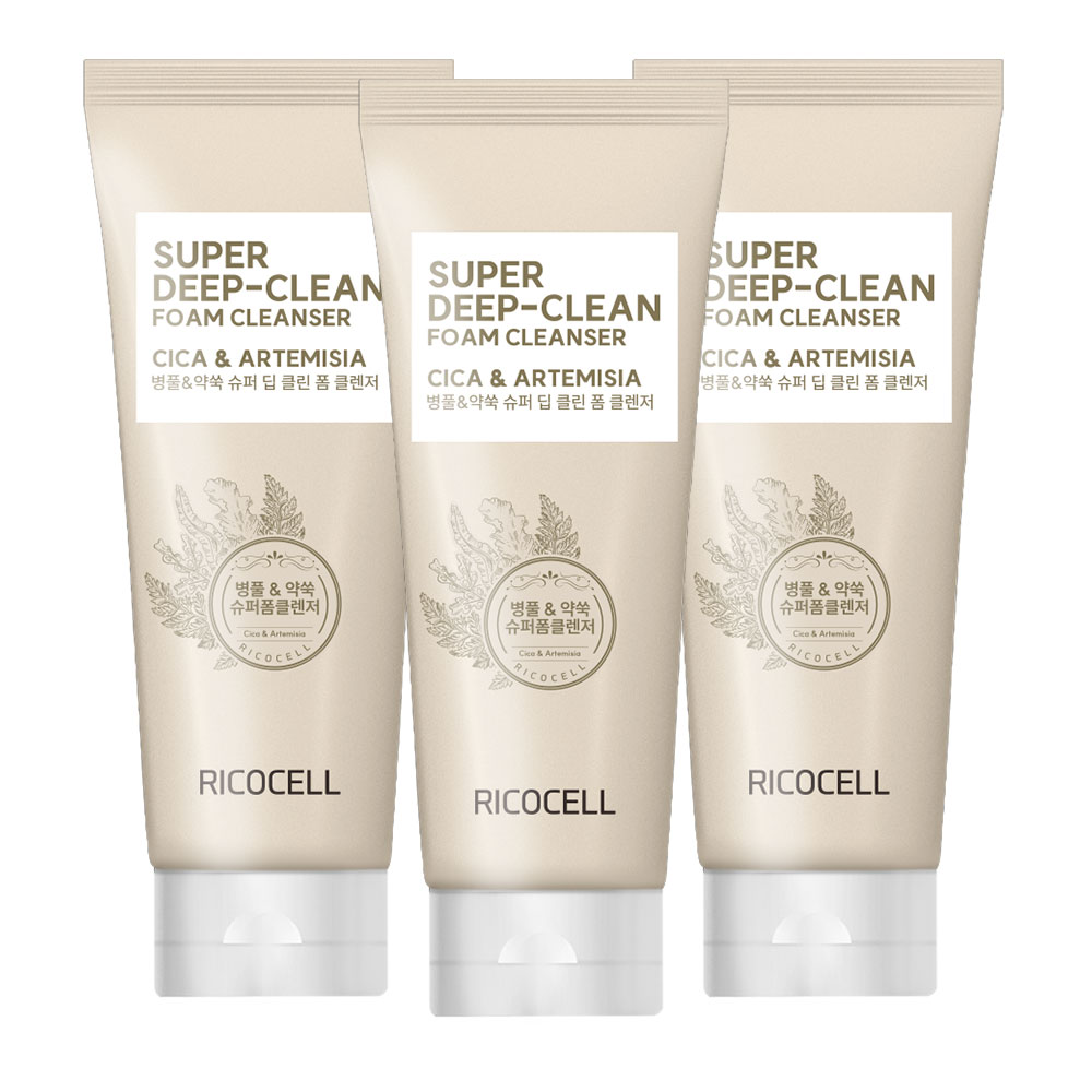 리코셀 저자극 병풀+약쑥 슈퍼 딥 클렌징폼, 220ml, 3개 14,200원