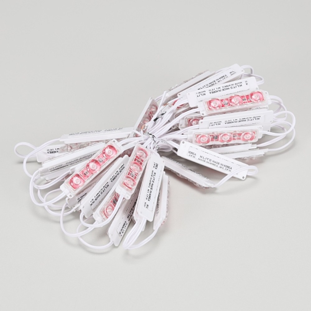 간접조명 LED 3구 모듈 테두리전용 렌즈 고효율 적색 K3C-R-a0-100-2 식당 커피숍 마트 상가 간판 조명, 적색, 1개 116,500원