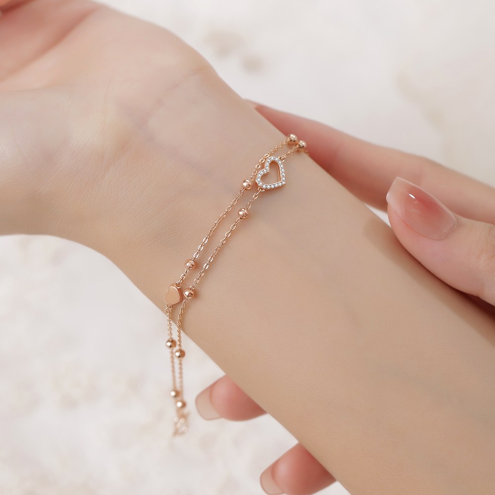 SHIYAN 여사 14K 도금 데일리 레이어드 하트 팔찌 39,800원
