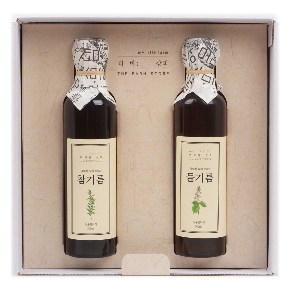 [ 고급선물세트 ] 더바른상회 프리미엄 1호 선물세트 ( 국산 전통 참기름 국산 전통 들기름 ), 1세트, 300ml 59,000원