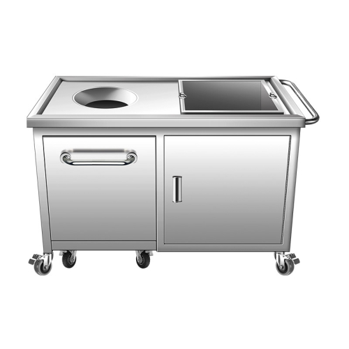 상업용 스테인리스 잔반처리대 구내식당 업소용 퇴식구 짬통 카트 이동식 급식실 퇴식대 잔반통 398,600원